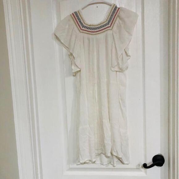 NWT Womens Jessica Simpson White Embroidered Peasant Dress Size Small HAS A TEAR - Picture 7 of 11